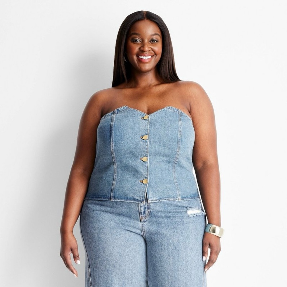 Women's Button-Front Denim Corset - Future
Collective™ with Jenee Naylor